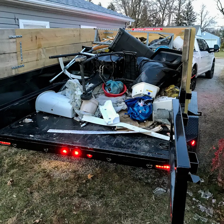 Roll-off dumpster delivered to a residential driveway in Bridgewater